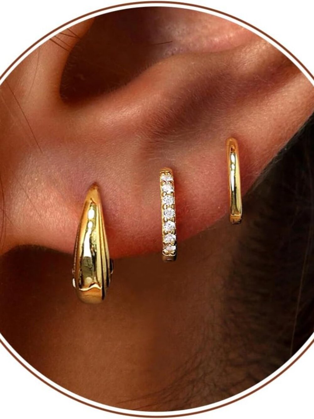 Small Sterling Silver Huggie Hoops with Cubic Zirconia - Trendy Jewelry Gift